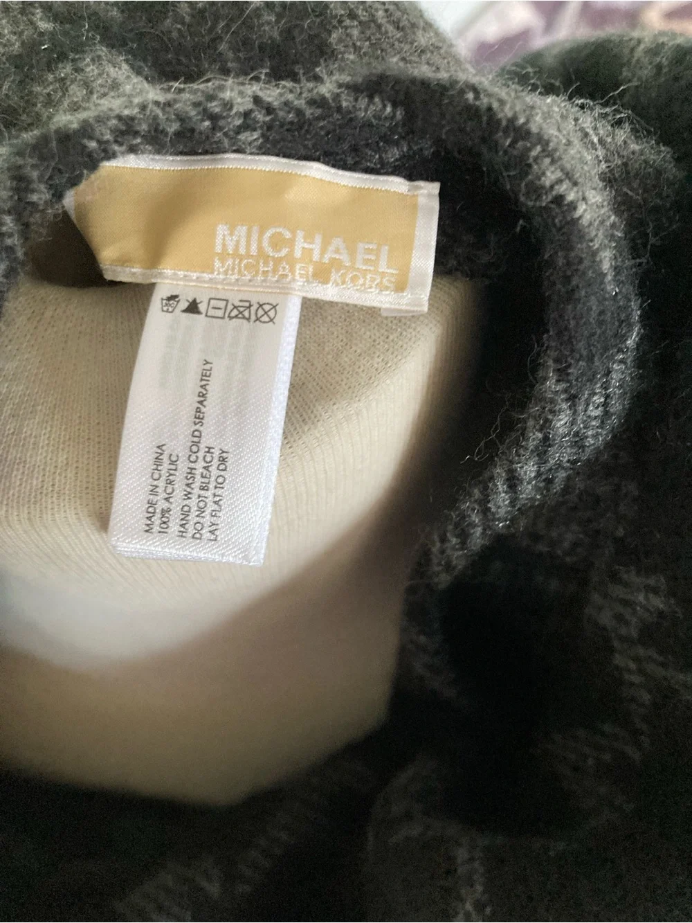 Michael Kors Women's Black & Gray Houndstooth Open Front Sweater Wrap